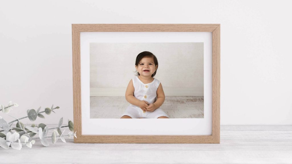 matted frame with picture of boy